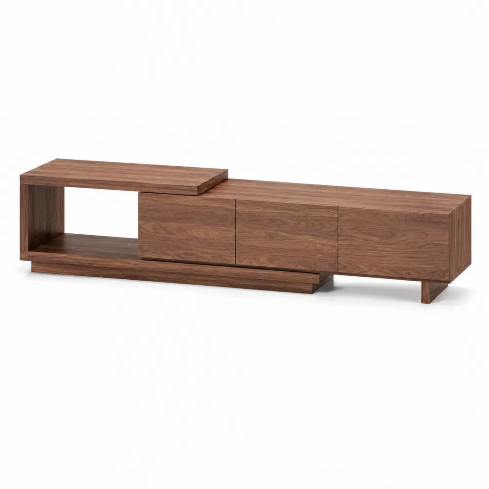 Szafka RTV z drewna orzechowego brązowa 200x40x50 cm
