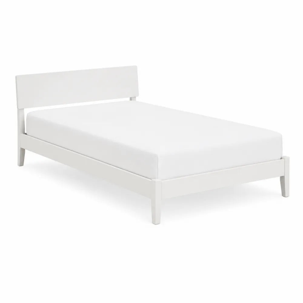 Łóżko drewniane z zagłówkiem biały
