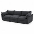 Sofa modułowa 3-osobowa ciemnoszara tkanina