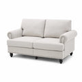 Kremowa sofa z tkaniny bawełnianej