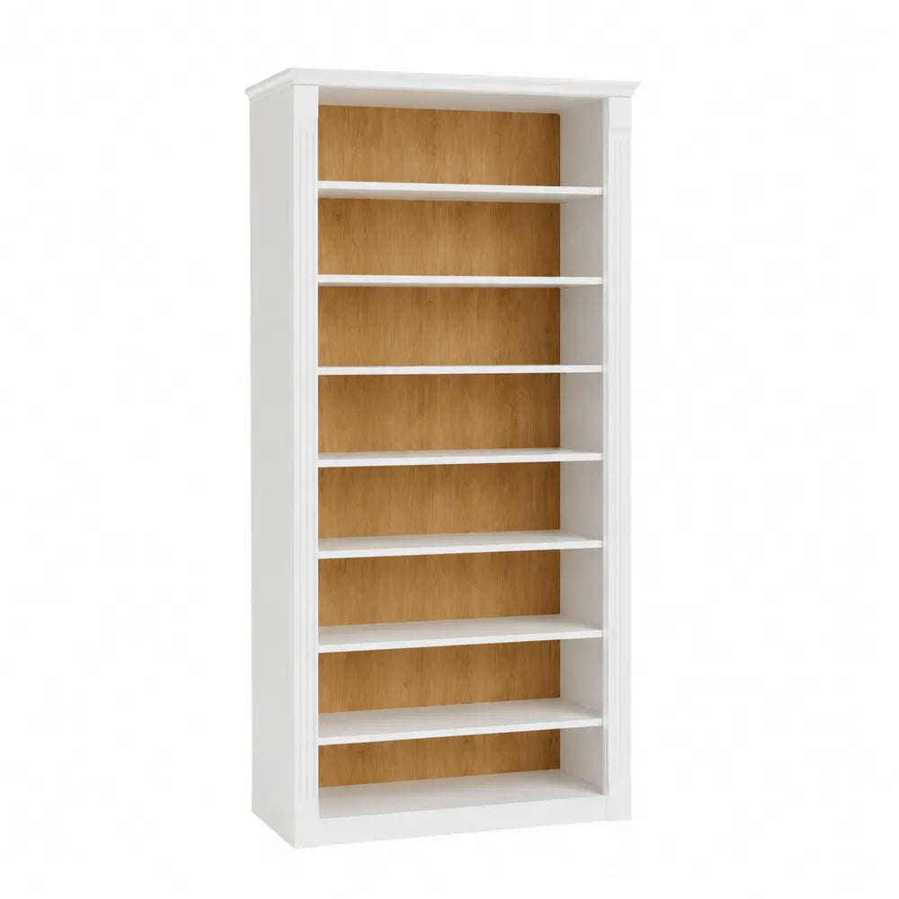 Regał z MDF Biały/Brązowy 80x30x180 cm