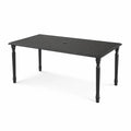 Stół ogrodowy aluminiowy czarny 180x90x75cm