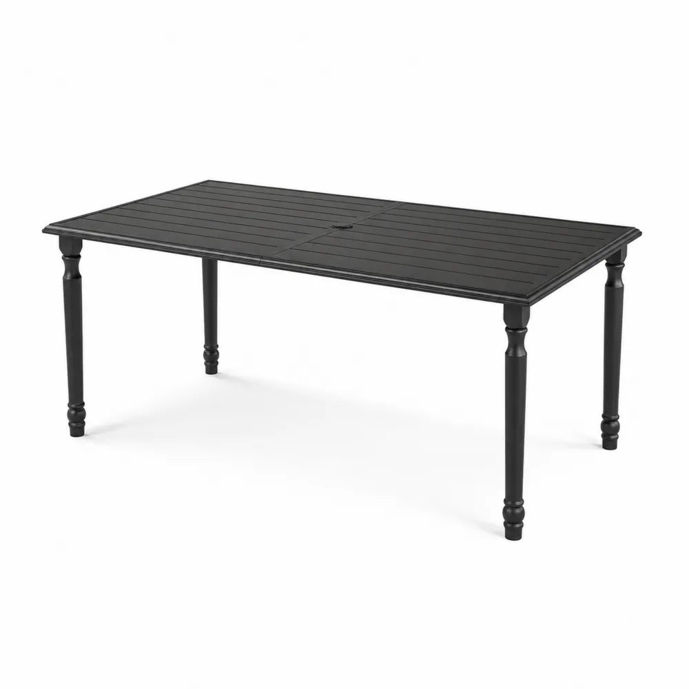 Stół ogrodowy aluminiowy czarny 180x90x75cm