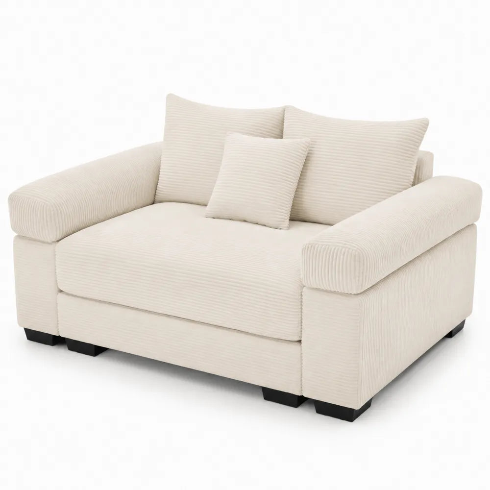 Dwuosobowa sofa kremowa z sztruksu