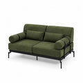 Sofa dwuosobowa z tkaniny poliestrowej, zielona