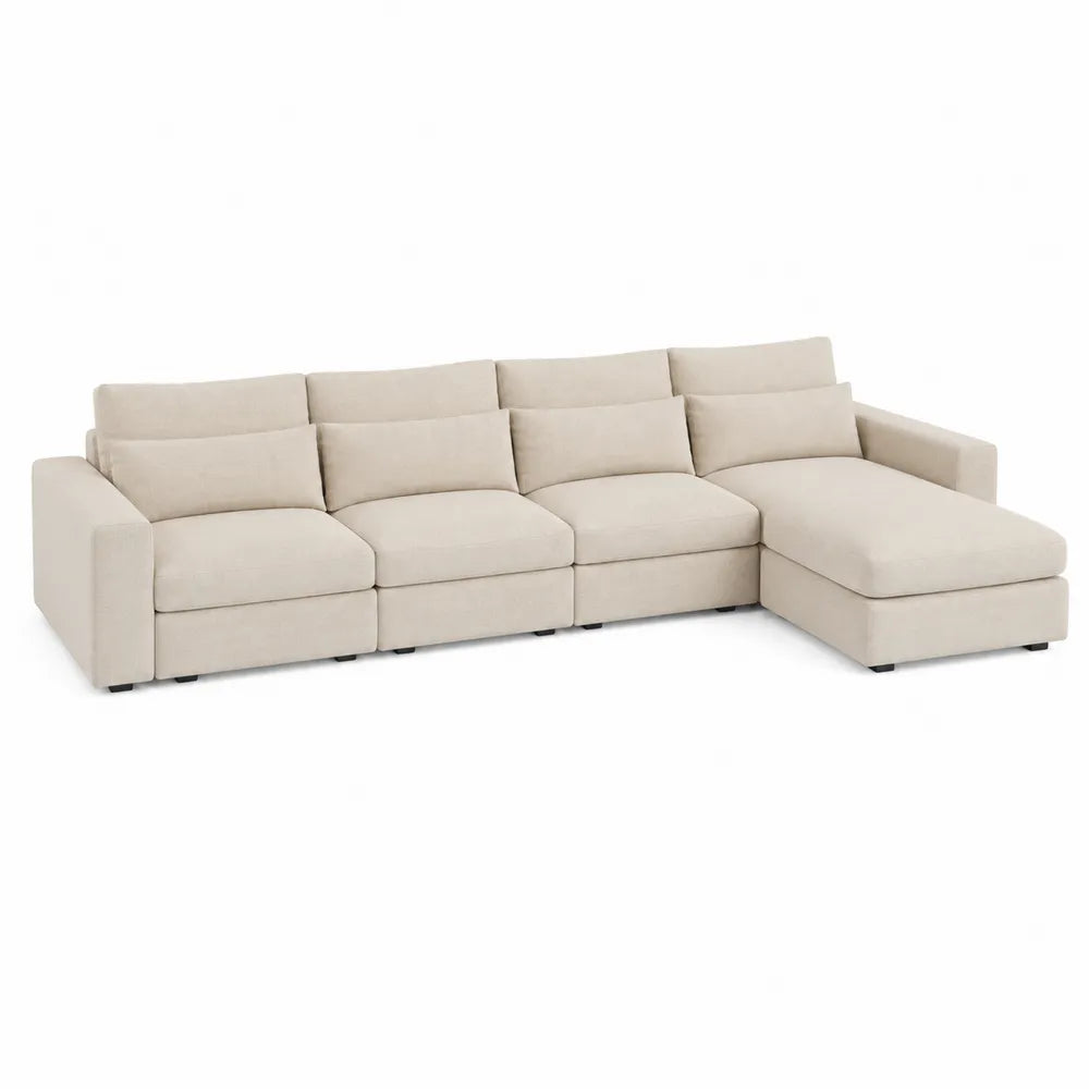 Sofa modułowa z tkaniny beżowa 320cm x 150cm