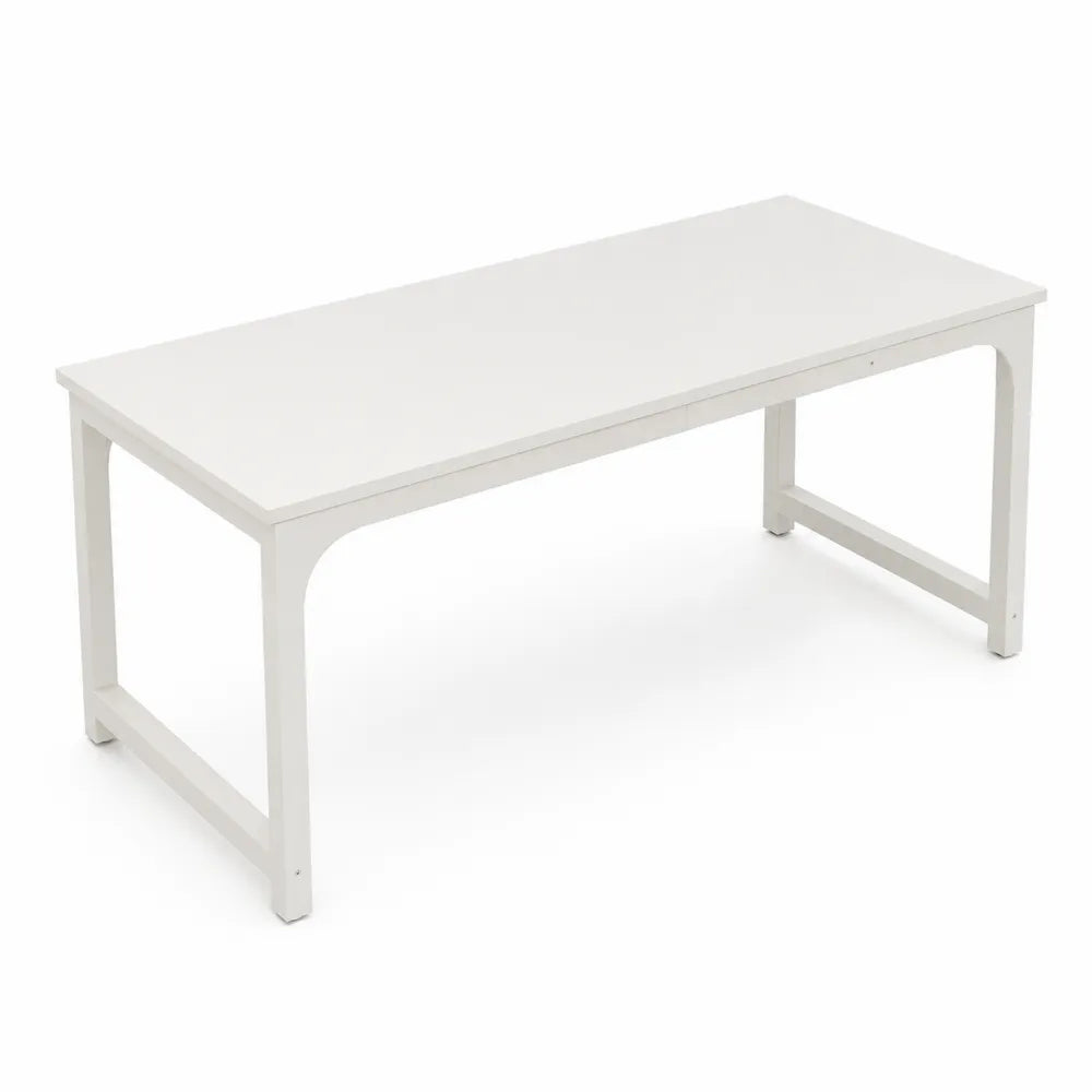 Stół prostokątny z drewna MDF biały 180x90x75 cm