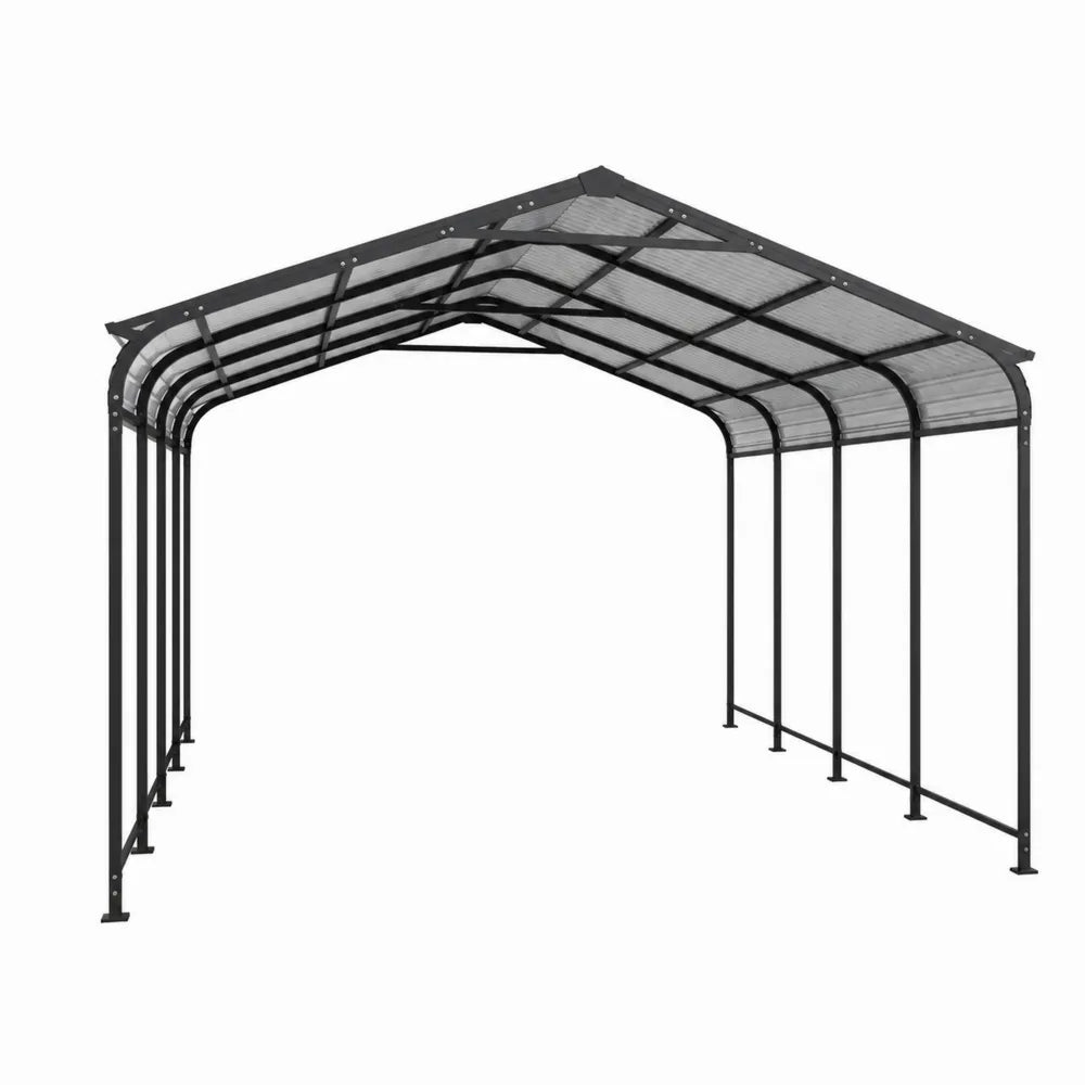 Wiata Ogrodowa Metalowa z Poliwęglanu Komorowego 300x600x250 cm Czarna
